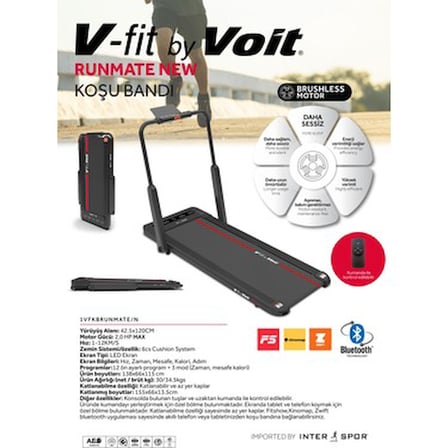 Gelişmiş Koşu Bandı - Bluetooth ve Uzaktan Kumanda ile 12 KM Hız