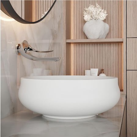 Oval Beyaz Deliksiz Lavabo 40 cm