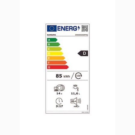 6 Programlı Bulaşık Makinesi, D Enerji Sınıfı