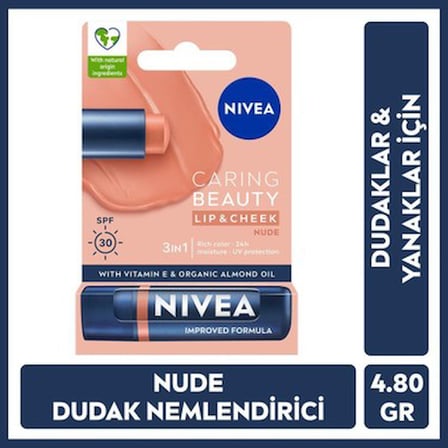 4.8 gr Renkli Dudak Bakım Kremi, Nemlendirici ve SPF30 Koruma