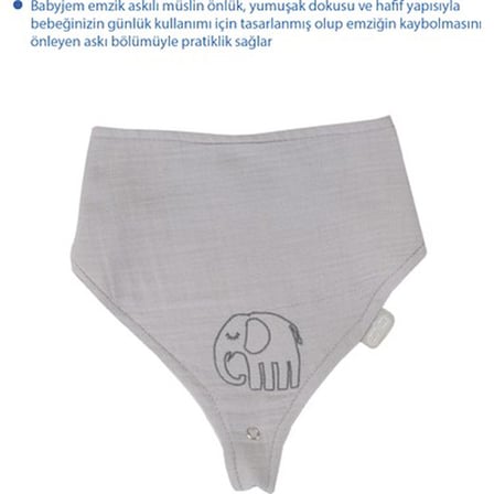 Müslin Mama Önlüğü, Emzik Askılı Tasarımıyla Pratik