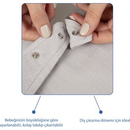 Müslin Mama Önlüğü, Emzik Askılı Tasarımıyla Pratik