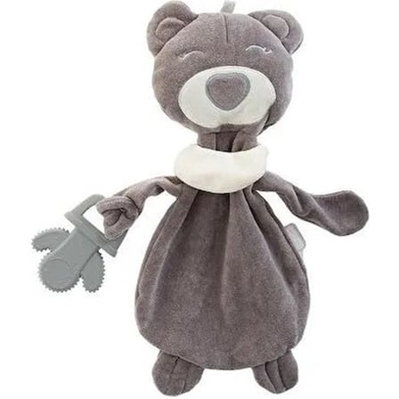 Diş Kaşıyıcılı Gri Ayıcık Uyku Arkadaşı Peluş Malzeme ile