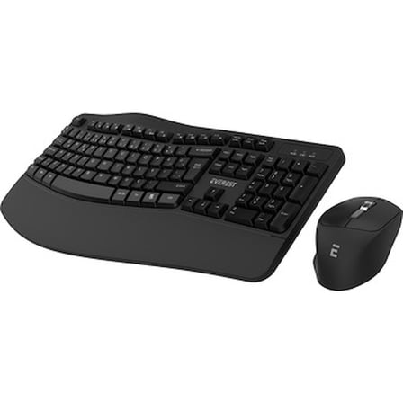 Siyah Kablosuz Ergonomik Klavye ve Mouse Seti - Konforlu Kullanım