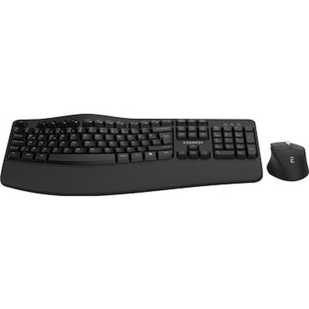 Siyah Kablosuz Ergonomik Klavye ve Mouse Seti - Konforlu Kullanım