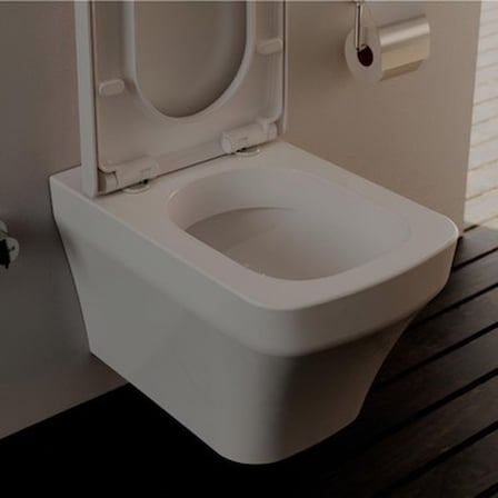 Creavit Solo Beyaz Kanalsız Asma Klozet SO321, Creavit Solo Essere Duroplast Yavaş
