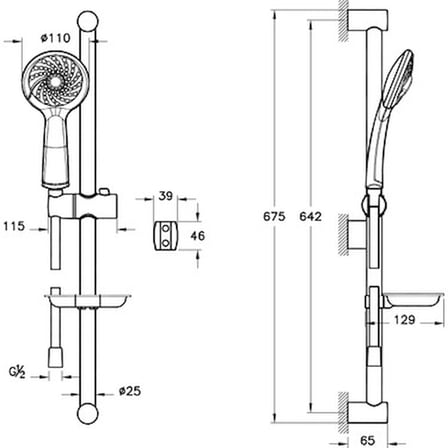 Artema Samba A45680STA 3F Sürgülü El Duşu Takımı Krom 3F Fonksiyonlu Ergonomik Tasarım Su