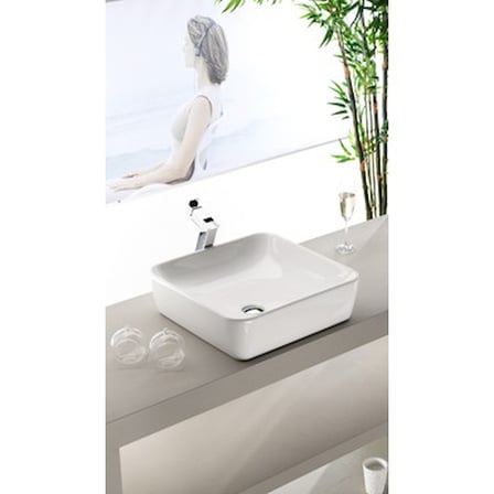 Beyaz Renkli 46 x 46 cm Modern One Lavabo