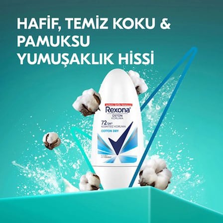 50 ml Cotton Dry Kadın Roll On Deodorant, 72 Saat Koruma