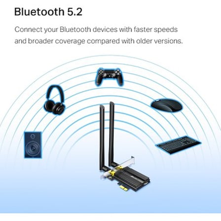 TP-Link Archer TX50E | Wi-Fi 6 & Bluetooth 5.0 PCIe Adaptör | AX3000 Mbps | İki Anten | 1024-QAM |