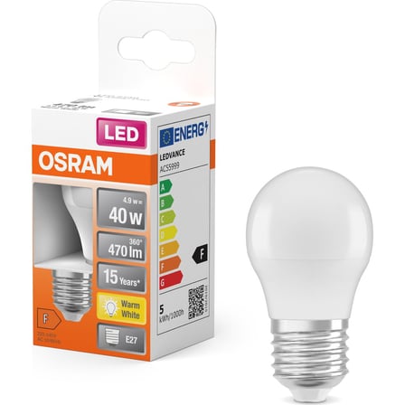 4.9W E27 Duy Sarı Işık Yayan Top Ampül
