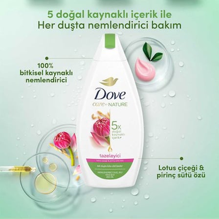 Lotus çiçeği ve pirinç sütü özlü nemlendirici duş jeli, 450 ml