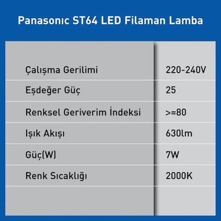 Dim Edilebilir 7W Filaman Lamba ile Enerji Tasarrufu
