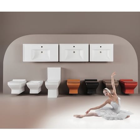Seramiksan Silva Kanalsız Açık Montaj Asma Klozet A041050H,Seramiksan Silva Duroplast Yavaş