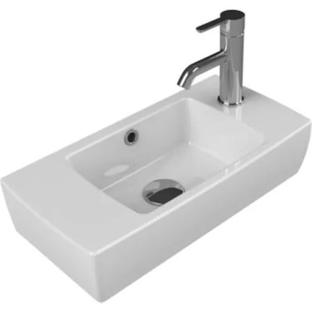Mini 25x50 cm Soldan Batarya Delikli Lavabo