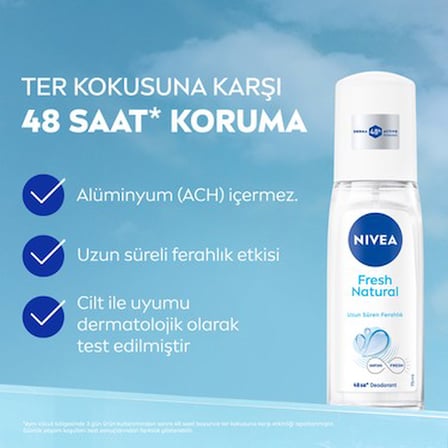 75 ml Uzun Süren Ferahlık Sunan Kadın Deodorant, Okyanus Özleri
