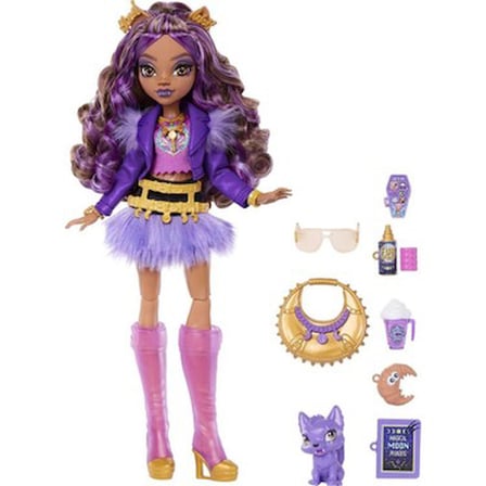 Mor Renkli Marvel Temalı Aksesuar ile Clawdeen Bebek