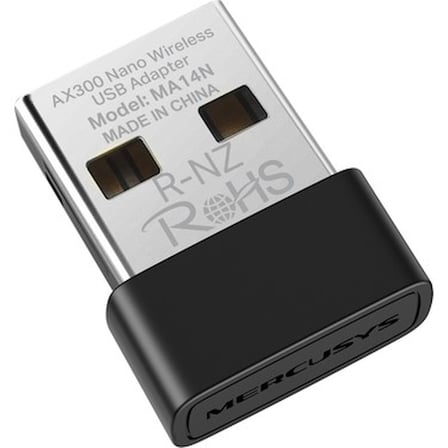 Mercusys MA14N | AX300 Mbps Nano USB Wi‑Fi 6 Adaptör | Kolay Kurulum | Windows & Linux Uyumlu |
