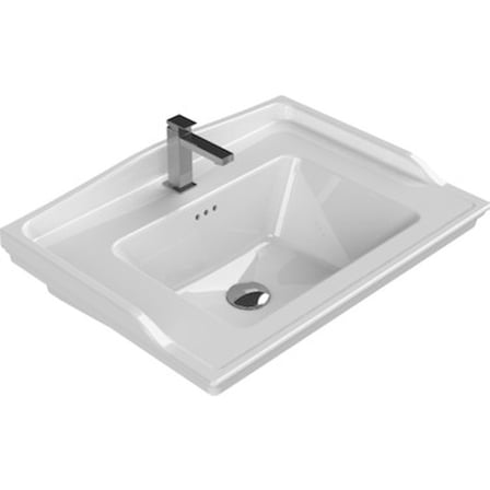 Etajerli Turkuaz Seramik Lavabo 65x48 cm Modern Kullanım