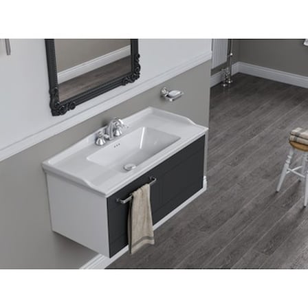 Etajerli Turkuaz Seramik Lavabo 65x48 cm Modern Kullanım
