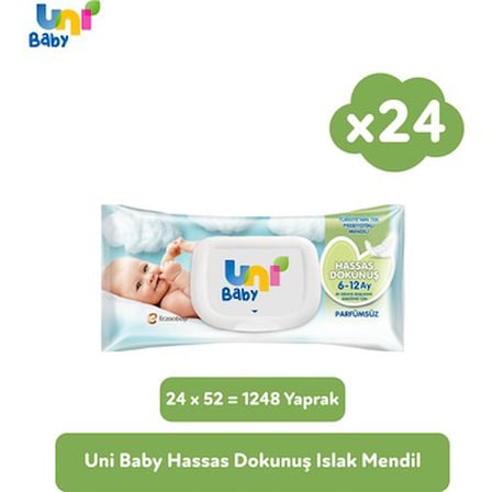 Hassas Dokunuşlu Islak Mendil, 24x52 Paketinde