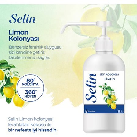 Sprey Kolonya - 1 Lt, Ferahlatıcı Limon Aroması