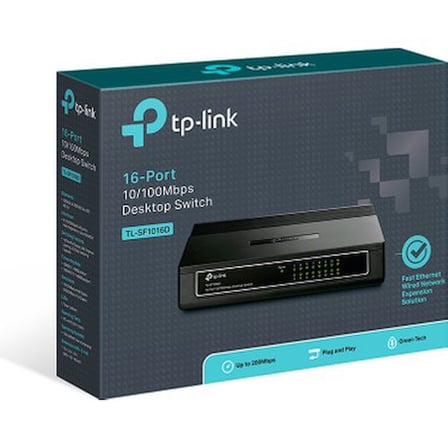 16 Portlu Ethernet Switch, 10/100 Mbps Hızında