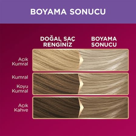 Küllü açık sarı saç boyası, zengin yağ bakımı ile 10-1 ton