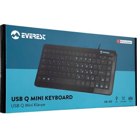 Siyah Mini USB Q Klavye Kolay Taşınabilirlik İçin