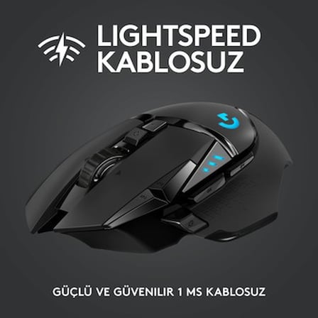 Logitech G G502 LIGHTSPEED 25.600 DPI Yüksek Performanslı Kablosuz Oyuncu Mouse -