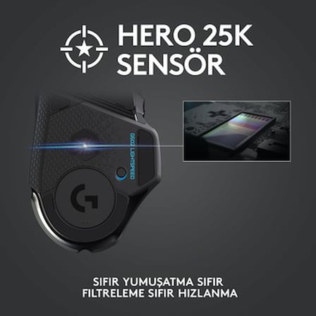 Logitech G G502 LIGHTSPEED 25.600 DPI Yüksek Performanslı Kablosuz Oyuncu Mouse -