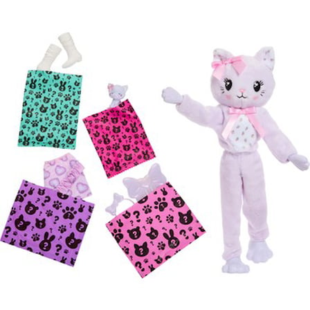 Barbie® Cutie Reveal™ Serisi - Kedicik Bebek ve Aksesuarları, Yumuşak Dostlar Serisi Kedicik, 10
