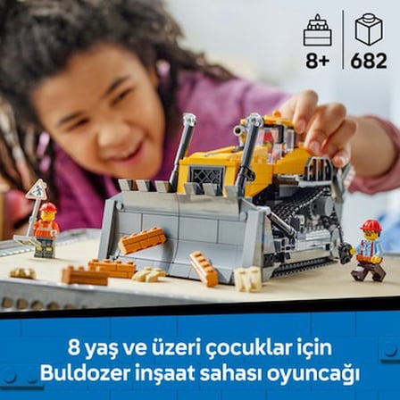 Sarı Buldozer İnşaat Temalı Yaratıcı Oyuncak 8 Yaş ve Üzeri için