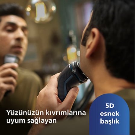 Islak & Kuru Tıraş Makinesi, 5 Yönde Dönen Başlıklarla Hassas Düzeltme