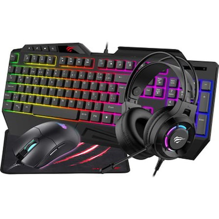 Havit Gamenote KB905CM-TUR 4'lü Gaming Set – Klavye, Mouse, Kulaklık, Mousepad – Rainbow