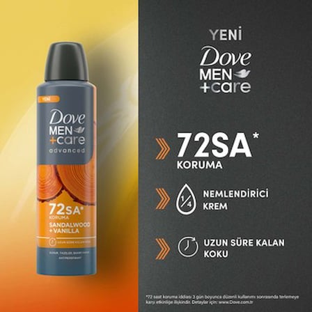 150 ml Sandalwood Vanilyalı Erkek Deodorant, 72 Saat Koruma Sağlar