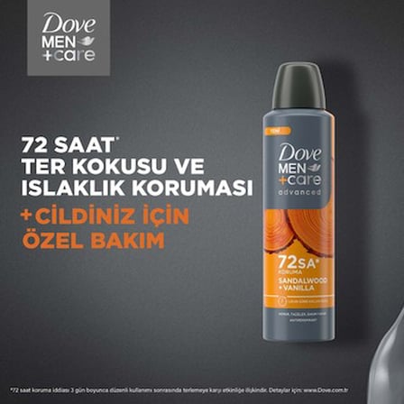 150 ml Sandalwood Vanilyalı Erkek Deodorant, 72 Saat Koruma Sağlar