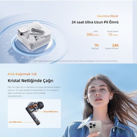 Bluetooth 5.3 Kablosuz Kulaklık, Dijital Güç Göstergesi
