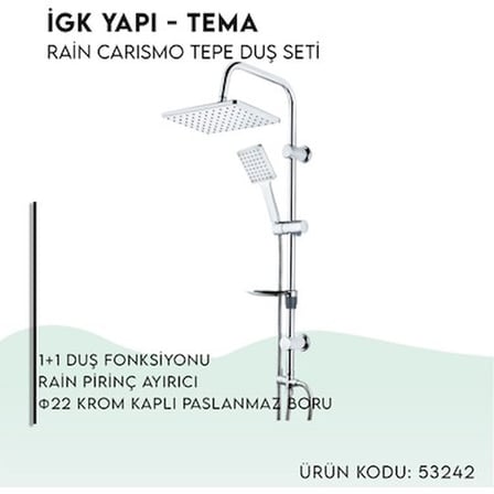 Rain Carismo Tepe Duş Seti, İki Model