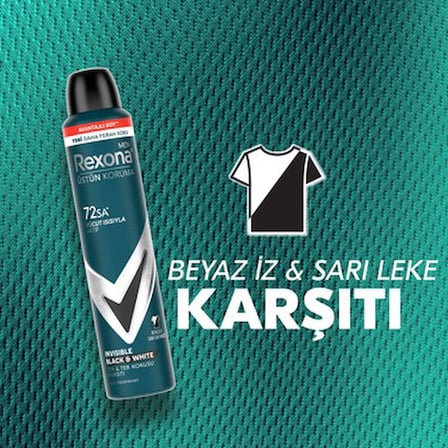 Rexona Men Erkek Sprey Deodorant Invisible Black&White 200