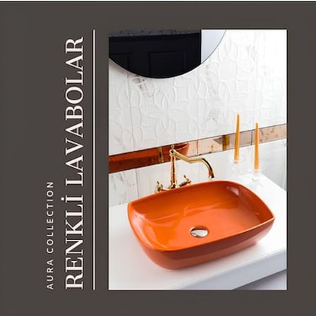Deliksiz Oval Turuncu Lavabo 50 cm ile Şıklık