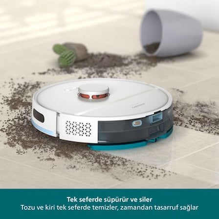 Islak ve Kuru Temizlik Yapabilen Robot Süpürge, Otomatik Boşaltma