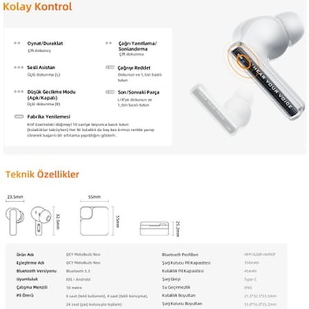 Bluetooth 5.3 Teknolojisine Sahip Kablosuz Kulaklık