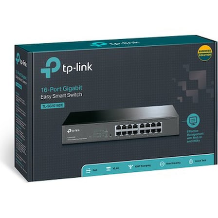 Tp-Link TL-SG1016DE 16 Port 10-100-1000 Mbps Switch Çelik Kasa Easy Smart