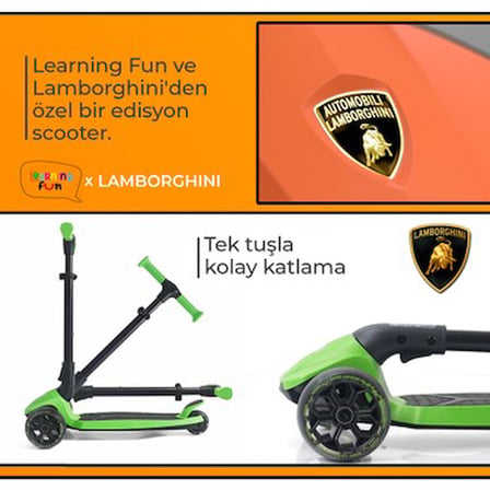 Kolay Katlanabilir Işıklı Çocuk Scooter 3 Tekerlekli