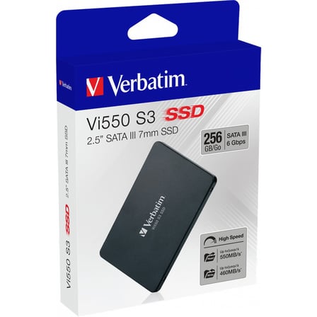 Verbatim 256GB Dahili Sata Vi550 SSD S3 2.5" 500MB/S - 550MB/S (49351) - Dahili