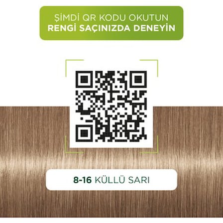 Küllü Sarı Renk Saç Boyası, 8/16 Renk Seçeneği ile Kalıcı