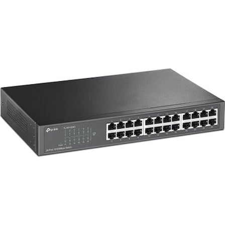 24 Port Çelik Kasa Rack Switch, 10-100 Mbps Hız