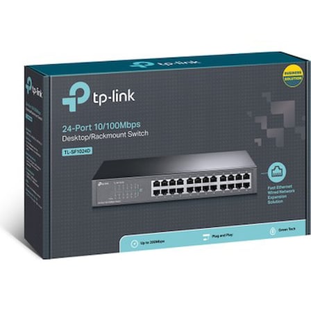 24 Port Çelik Kasa Rack Switch, 10-100 Mbps Hız