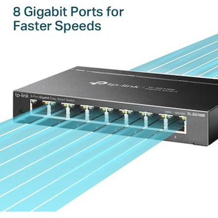 8 Portlu 10/100/1000 Mbps Easy Smart Switch